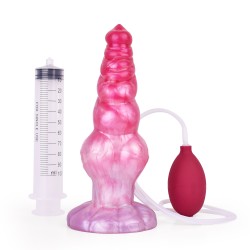 ejaculating peachy colorful realistic dildo 16