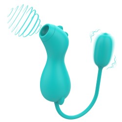 cute dinosaur 2 in 1 clit sucker bullet vibrator