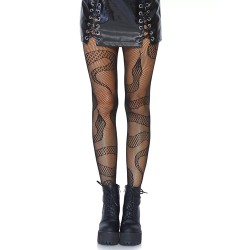 wild snake pattern fishnet stockings for women