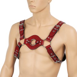 crocodile pattern upper body male harness